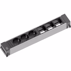 Bachmann POWER FRAME, 0.2 m, Indoor, Black, Grey, Aluminium, 3 AC outlet(s), 350 mm