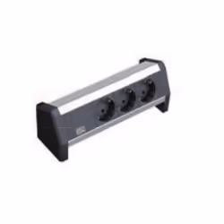 Bachmann DESK 1, Indoor, Type F, Black, Silver, 3 AC outlet(s), 228.6 mm