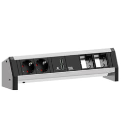 Bachmann 902.0183 power extension 2 AC outlet(s) Indoor Black, Grey