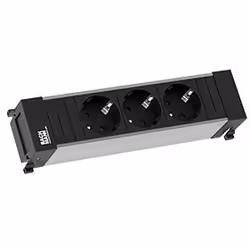 Bachmann 916.1192, 2 m, Indoor, Type F, Aluminium, Black, 3 AC outlet(s)