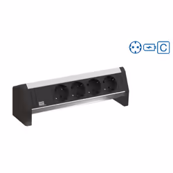 Bachmann Desk 1, Indoor, Type E, Type F, Aluminium, Plastic, 2 AC outlet(s), 281 mm, 1 pc(s)