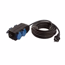Bachmann 349.044, 10 m, Outdoor, IP44, 1.5 mm², Black, Blue, 4 AC outlet(s)