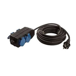 Bachmann 349.044 power extension 10 m 4 AC outlet(s) Outdoor Black, Blue