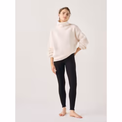 Uniqlo Japan Ultra Warm Heattech Cashmere Blend Ribbed Leggings - 38 DARK BROWN/L