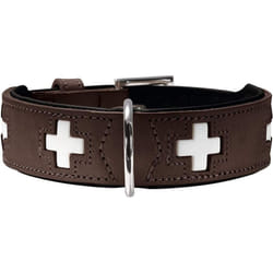 Hunter Swiss Organic Leather Collar, 37, Brown/Black