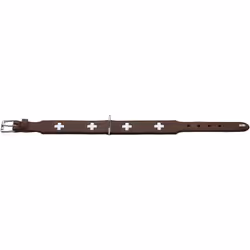 Hunter Collar Swiss Black, Brown Leather Medium Dog Standard collar