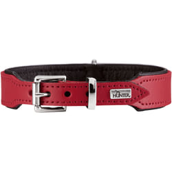 Hunter Collar Basic Black, Red Faux leather, Leather XS-S Dog Standard collar