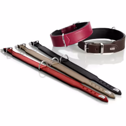 Hunter Collar Basic Black, Red Faux leather, Leather XS-S Dog Standard collar