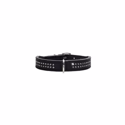 Diamond Petit Nickel-Plated Collar, 24/17 x 21 cm, 2X-Large, Nappa Black/Black