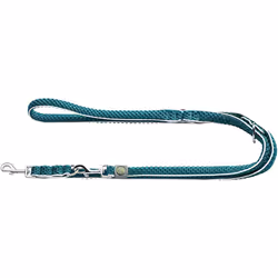 HUNTER HILO Adjustable Dog Lead with Lightweight Mesh Material, 2.5 x 200 cm, Turquoise