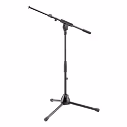 König & Meyer 25977.500.55, Low-profile microphone stand, Tripod base, Black, Steel, Zinc, 5/8"