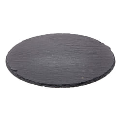 Cilio Slate Round Cheese Board  Natural Stone Tray for Serving Cheese  Charcuterie  Sushi  Appetizers  and More  Black  11 diameter