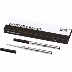 Montblanc 116189, Black, Fine, Black, Silver, Ballpoint pen, Montblanc Ballpoint, 2 pc(s)
