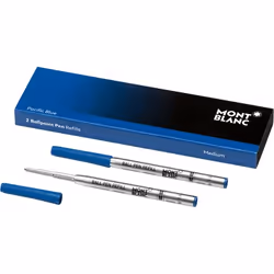 Montblanc 116213, Blue, Medium, Blue, Silver, Ballpoint pen, Montblanc Ballpoint Pens, 2 pc(s)