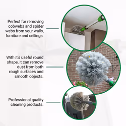 Spider Web & Cobweb Duster Brush - Internal or External - Fits Telescopic Poles - UNGER Cleaning Equipment, Grey, UNGCOBW0