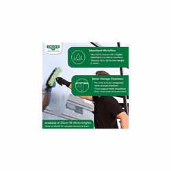 UNGER 79020 MicroStrip Window Washer Sleeve 35cm with ErgoTec T-bar Handle - Microfibre Window Cleaner for Hand Wash or Telescopic Window Cleanin