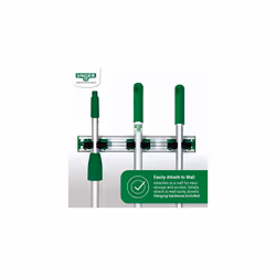 HO350 Hang Up Tool Storage Organiser & Pole Holder Wall Mounted Rack 35cm - Holds 3 Tools - Snap In/Out Rubber Grip Claws - Easy Access, Secure Hold