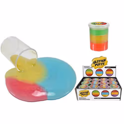 Girls Boys Stuff Rainbow Triple Glitter 3 Layer Putty Goo Slime