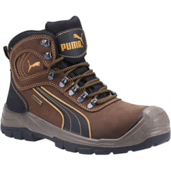 ) Puma Safety Sierra Nervada Mid Leather Brown Safety Boots - Brown, 10.5 (Adults'
