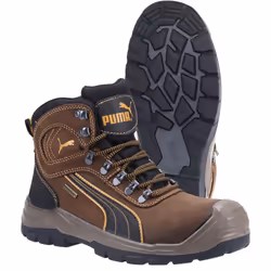 ) Puma Safety Sierra Nervada Mid Leather Brown Safety Boots - Brown, 10.5 (Adults'