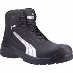 ) Puma Safety Cascades Mid Leather Black Safety Boots - Black, 6 (Adults'