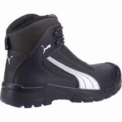 ) Puma Safety Cascades Mid Leather Black Safety Boots - Black, 8 (Adults'