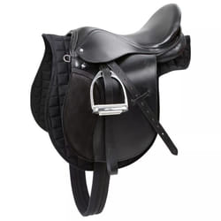 Kerbl Horse Saddle Set with Saddlepad/Stirrups/Stirrup Belt/Girth Leather 32197