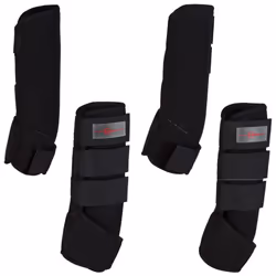 Kerbl Four Piece Horse Boots Wear Set Leg Protection Wrap Black Pony 320131