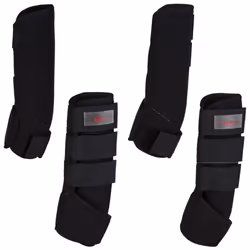 Kerbl Four Piece Horse Boots Wear Set Leg Protection Wraps Black Cob 320132