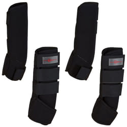 Kerbl Four Piece Horse Boots Wear Set Leg Protection Wraps Black Cob 320132