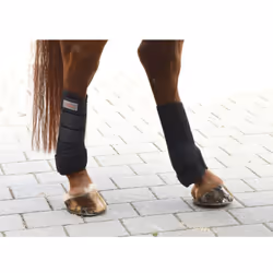 Kerbl Four Piece Horse Boots Wear Set Leg Protection Wraps Black Cob 320132