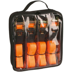 Kerbl Four Piece Tie Down Strap with Ratchet Set Cargo Belt 5 m 500 kg 37991