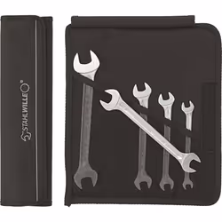 Stahlwille 96400304 Double Open Ended Wrenches, Motor No. 10, 5 Pieces, Size 8mm x 9mm -17mm x 19mm, 15 deg Offset Angle, 490 ...