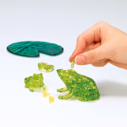 Crystal Puzzle, 43 Pieces, Frog Pair, Green