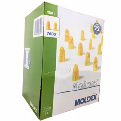 MOLDEX 7600 Mellows Soft Foam Earplugs SNR 22dB - Box of 200 Pairs