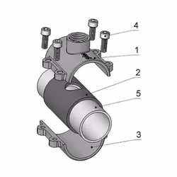 Pipe Saddle Clamp 1 1/4" x 3/4" With Threaded Boss Adaptor