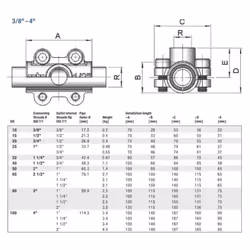 Pipe Saddle Clamp 1 1/4" x 3/4" With Threaded Boss Adaptor