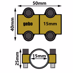 Copper Pipe 28mm Leak Repair Clamps Antileak Fittings Water Hole Leak Fix - 15mm