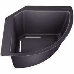 235866 Corner Bowl for Food and Crockery, 1 Piece, Black, 215 x 215 mm