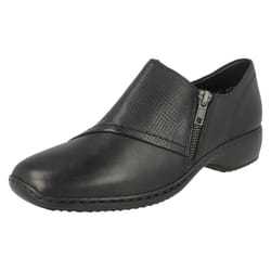 Ladies Rieker Smart Flat Shoes L3867 - UK 3.5, Black