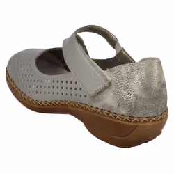 ) Ladies Rieker Casual Everyday Shoes 41345 - UK 6.5, Silver/Platinum (Silver
