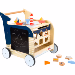 Small foot Baby Walker Whale, 4 wheel(s), Metal, Synthetic, Wood