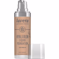 Lavera Hyaluron Liquid Foundation, Pump bottle, Cream, Universal skin, Moisturizing, Beige, Honey