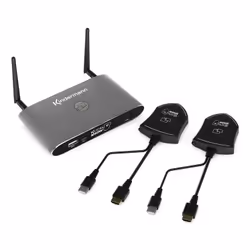 Kindermann KLICK & SHOW K-42H Kit, Wireless Presentation System with 2 HDMI WIFI transmitters, Desktop, Graphite, Aluminium, ...