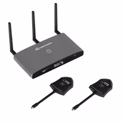 Kindermann KLICK & SHOW K-FX USB-C Kit, Wireless Conferencing System with 2 USB-C transmitters, Dongle, Graphite, Aluminium, ...