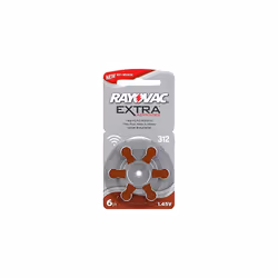 30 Cells Rayovac Extra Advanced Hearing Aid Batteries 312 1,45 V 180 mAh, 5 x Pack of 6