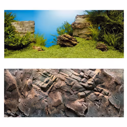Juwel Aquarium Double Sided Poster Background - XL, Underwater Landscape/Dark Rock