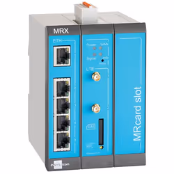 Insys Microelectronics icom MRX3 LTE, mod. 4G router, Ethernet WAN, Fast Ethernet, SIM card slot, Blue, Grey