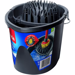 Vileda Wring & Go Patented Bucket for Easy Running, Grey, 48 x 29 x 39 cm