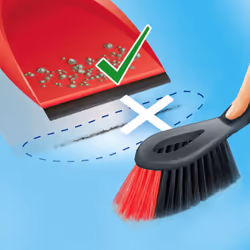 Vileda 2-in-1 Dustpan Set, Red